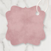 赤面ピンクマウヴフローラエレガントな結婚式ありがとう フェイバータグ (裏面)