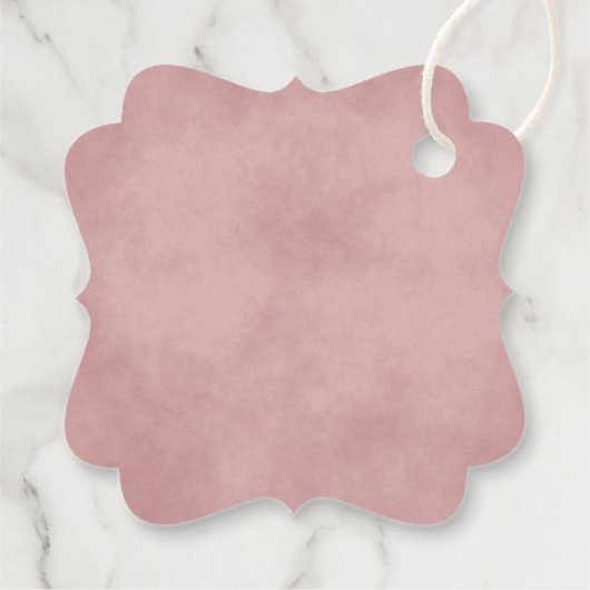 赤面ピンクマウヴフローラエレガントな結婚式ありがとう フェイバータグ (裏面)