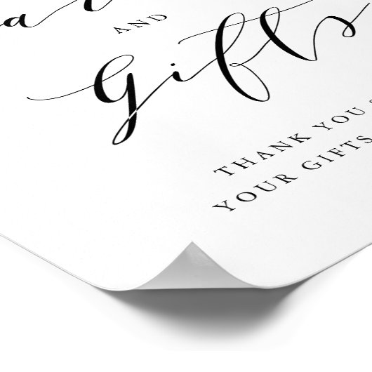 赤面ピンクマグノリアとアジサイのカードとギフト ポスター (角)