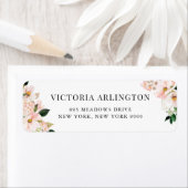 赤面ピンクマグノリアスとアジサイ差出人住所 ラベル (インサイチュ)