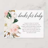 赤面ピンクマグノリア女の子の赤ちゃんシャワーブックリクエスト エンクロージャーカード (正面)