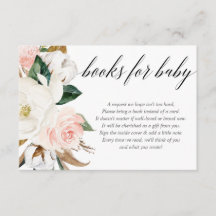 赤面ピンクマグノリア女の子の赤ちゃんシャワーブックリクエスト