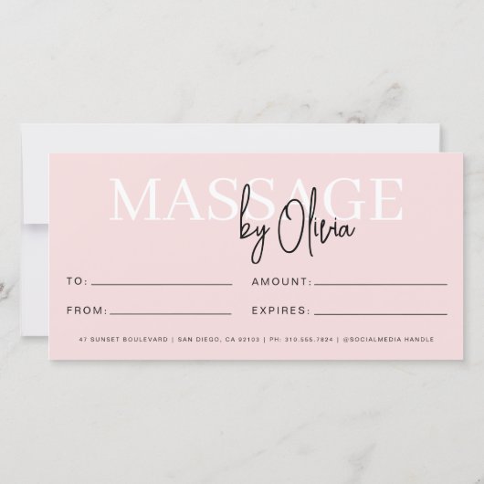 赤面ピンクマッサージスパギフト券 (裏面)