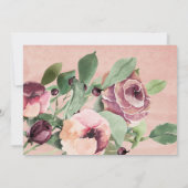 赤面ピンクマルサラフローラバプテスマサンキューカード 招待状 (裏面)