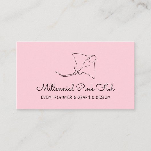 赤面ピンクマンタレイフィッシュ 名刺 (正面)