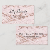赤面ピンクマーブルエフェクト 名刺 (正面/裏面)