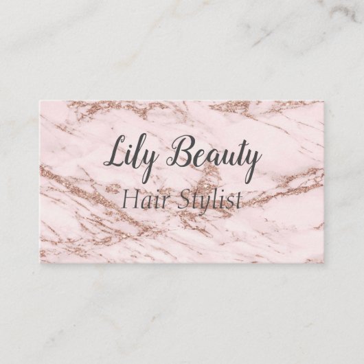 赤面ピンクマーブルエフェクト 名刺 (正面)