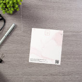 赤面ピンクマーブルエレガントビジネスロゴQRコード ノートパッド
