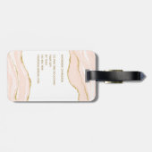 赤面ピンクマーブルゲート金ゴールドグリッター ラゲッジタグ (裏面横)