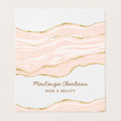 赤面ピンクマーブルゲート金ゴールドグリッター 名刺 (外部フラット)