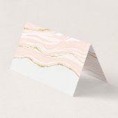 赤面ピンクマーブルゲート金ゴールドグリッター 名刺 (裏面)