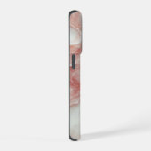 赤面ピンクマーブルパーソナライズされたiPhoneケース iPhoneケース (右側面)