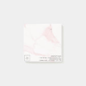 赤面ピンクマーブルビジネスロゴ ポストイット (正面)