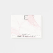 赤面ピンクマーブルビジネスロゴ ポストイット (正面)