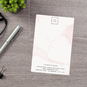 赤面ピンクマーブルビジネスロゴ ポストイット