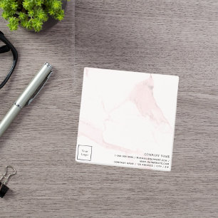 赤面ピンクマーブルビジネスロゴ ポストイット