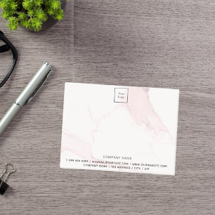 赤面ピンクマーブルビジネスロゴ ポストイット