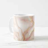 赤面ピンクマーブルマグと金ゴールド静脈 コーヒーマグカップ (正面左)