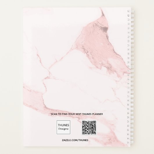 赤面ピンクマーブル名エレガントビジネス2026 プランナー手帳 (裏面)