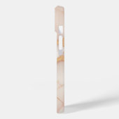 赤面ピンクマーブルiPhone 14ケースと金ゴールド静脈 Case-Mate iPhoneケース (裏面 / 左)