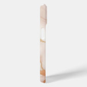 赤面ピンクマーブルiPhone 15ケースと金ゴールド静脈 Case-Mate iPhoneケース (裏面 / 右)