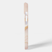 赤面ピンクマーブルiPhone 15ケースと金ゴールド静脈 Case-Mate iPhoneケース (裏面 / 左)