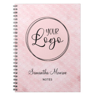 赤面ピンクマーメイドグラムビジネスロゴ会議 ノートブック