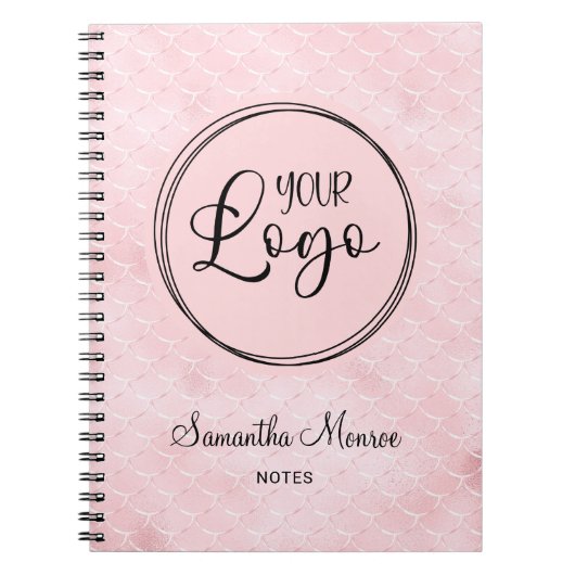 赤面ピンクマーメイドグラムビジネスロゴ会議 ノートブック (正面)