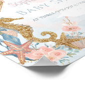 赤面ピンクマーメイドテールベイビーシャワーウェルカム ポスター (角)