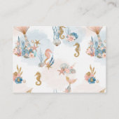 赤面ピンクマーメイドテール赤ちゃんシャワーベビー エンクロージャーカード (裏面)