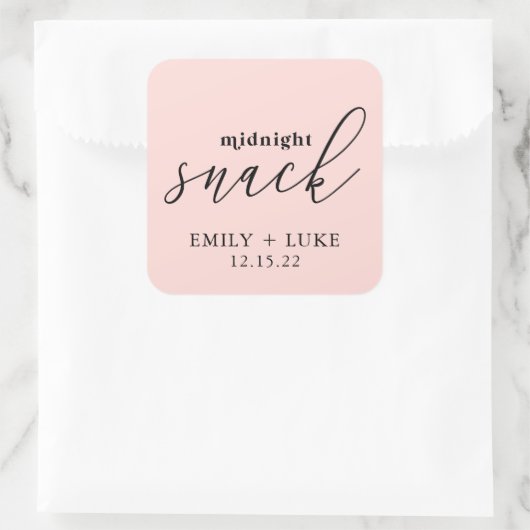 赤面ピンクミッドナイトスナックカスタムウェディング スクエアシール (バッグ)