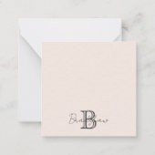 赤面ピンクミニマモダンリスト ノートカード (裏面)