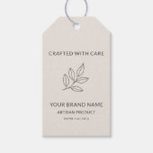 赤面ピンクミニマリストビジネスボタニカルプライスラベル ギフトタグ (正面)