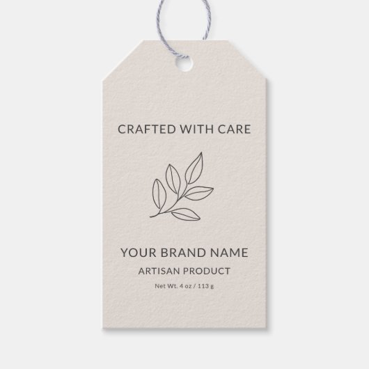 赤面ピンクミニマリストビジネスボタニカルプライスラベル ギフトタグ (正面)