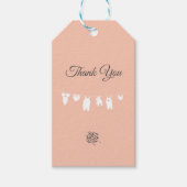 赤面ピンクミニマリストベビーガールシャワー ギフトタグ (正面)