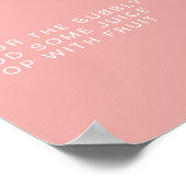 赤面ピンクミニマリストベビーシャワーモモモザバー ポスター (角)