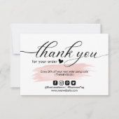 赤面ピンクミニマリスト注文ありがとう サンキューカード (正面)