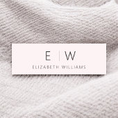 赤面ピンクミニマルエレガントリストモノグラム名 名札