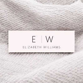 赤面ピンクミニマルエレガントリストモノグラム名 名札