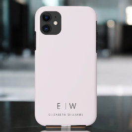 赤面ピンクミニマルエレガントリストモノグラム名 iPhone 11 ケース