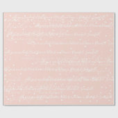 赤面ピンクミニマルカスタムリストスクリプト文字降雪 ラッピングペーパー (フラット)