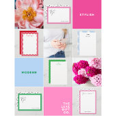 赤面ピンクミニマルパーソナライズされたリストボーノートカード ノートカード