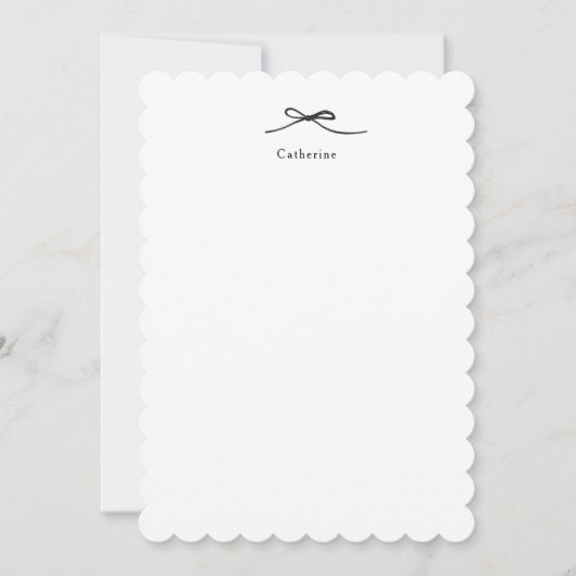 赤面ピンクミニマルパーソナライズされたリストボーノートカード ノートカード (正面)