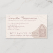 赤面ピンクミニマルフェミニンリストトートバッグ 名刺 (裏面)