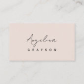 赤面ピンクミニマルフェミニンリスト手書きスクリプト 名刺 (正面)