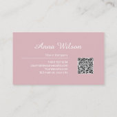 赤面ピンクミニマルプロフェッショナルカスタムQRコード 名刺 (裏面)