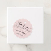 赤面ピンクミニマルモダンサンキューベイビーシャワー フェイバータグ (インサイチュ)