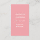 赤面ピンクミニマルモダンシットウィスクベーカリー 名刺 (裏面)