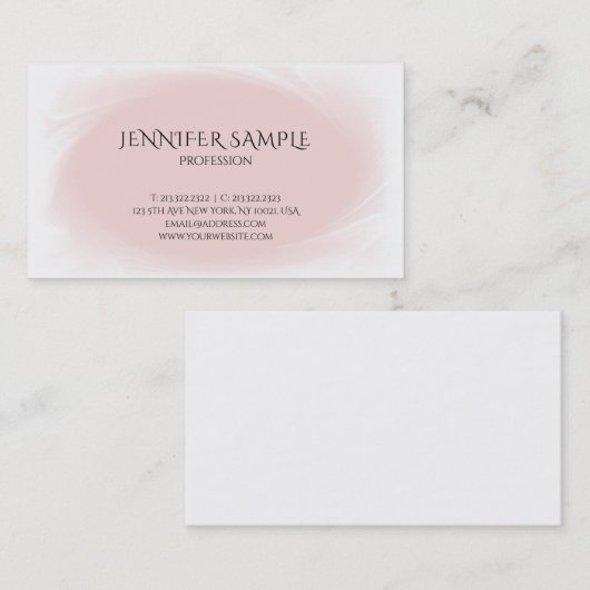 赤面ピンクミニマルモダンリストエレガントプレーントレンディー 名刺 (正面/裏面)