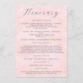 赤面ピンクミニマル結婚リストの週末の日程 エンクロージャーカード (裏面)